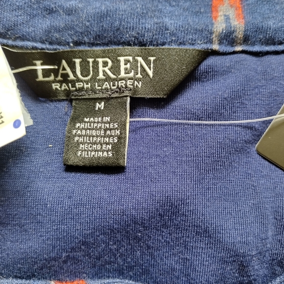Lauren Ralph Lauren women's Tiered Ruffle Dress Pullover Navy Blue Comfy Size M - Picture 6 of 11